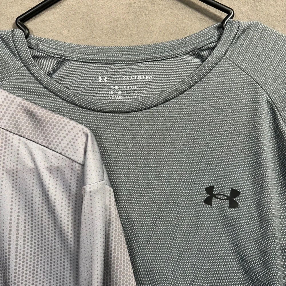 Adidas‎ Under Armour Shirts Men XL Grey Athletic Performance Bundle Excellent x2